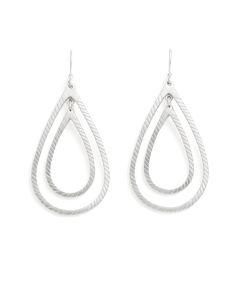 Double Teardrop Metal Earring