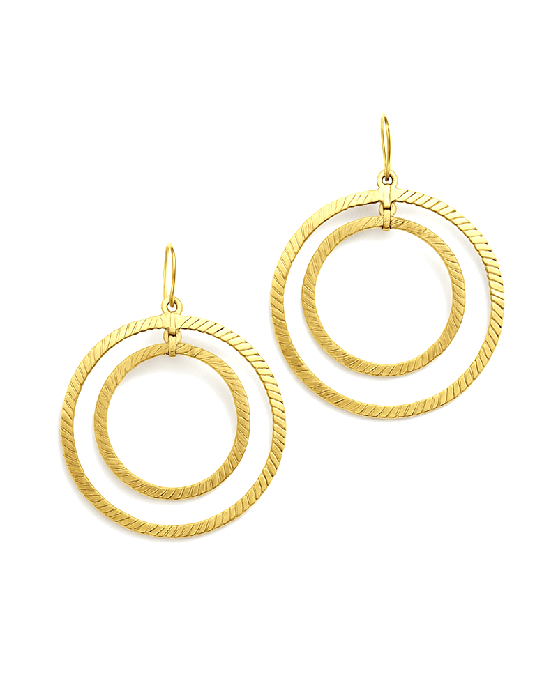 Double Round Metal Earring