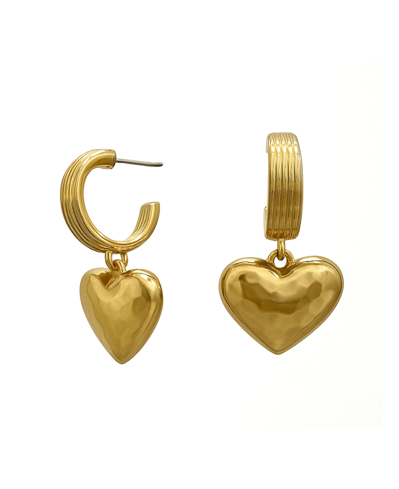 Puffy Heart Hoop Earring