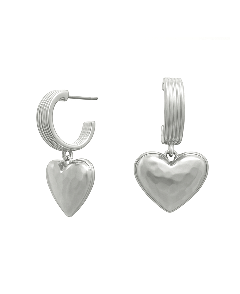 Puffy Heart Hoop Earring