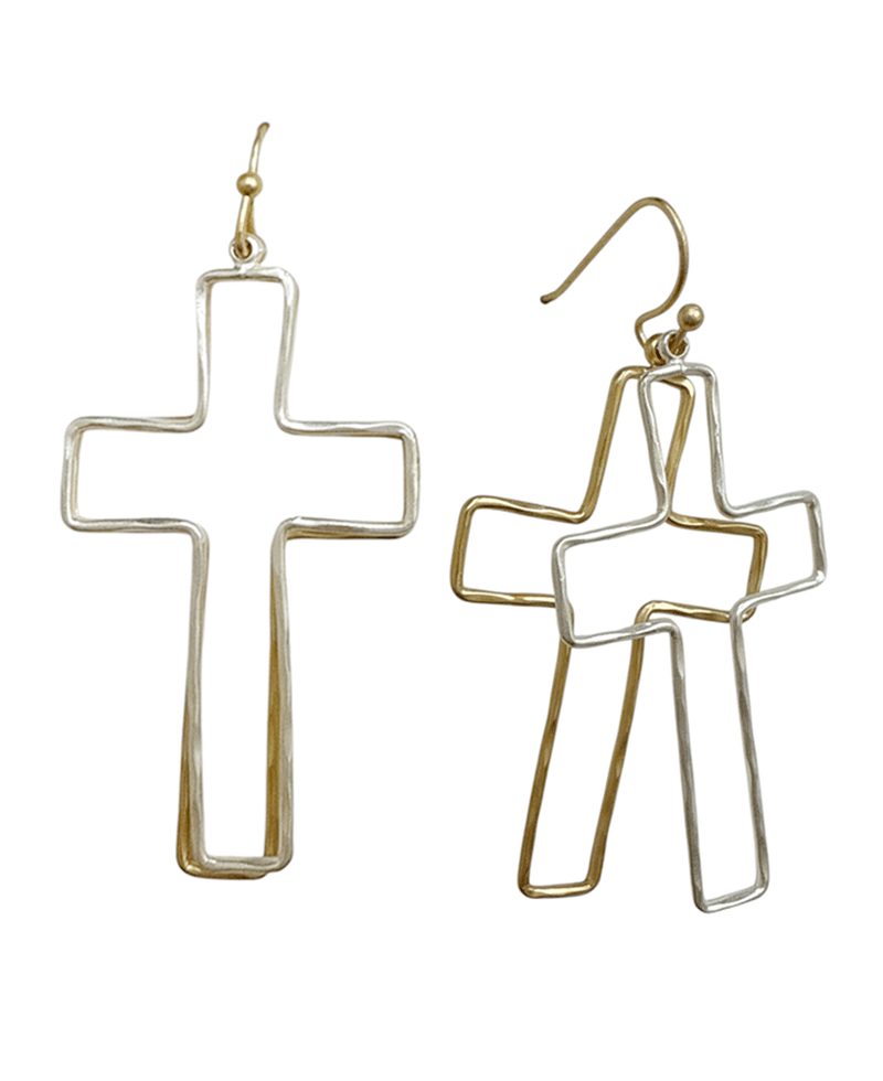 Wire Double Cross Earring