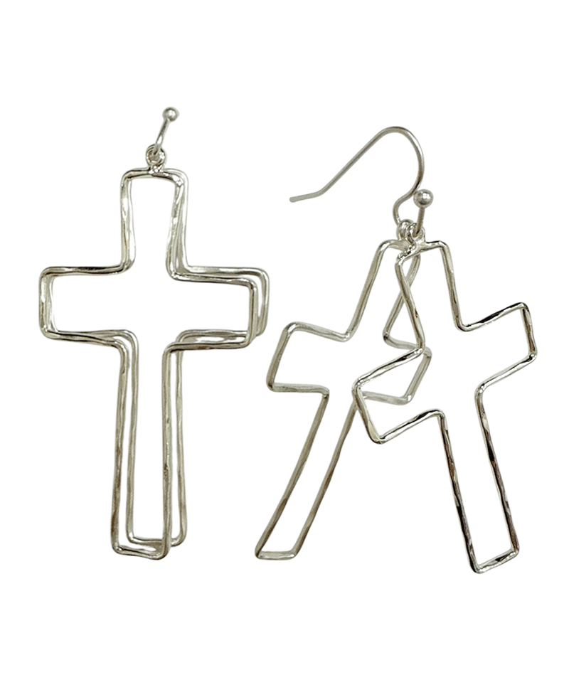 Wire Double Cross Earring
