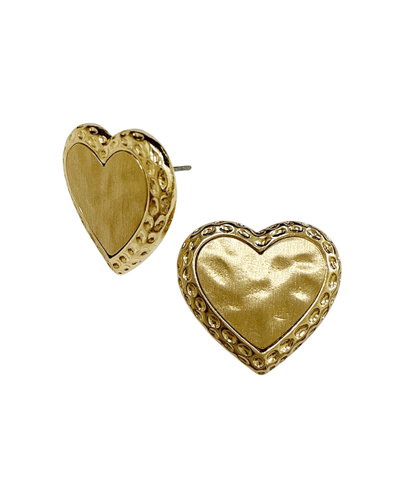Heart w/ Textured Border Earring