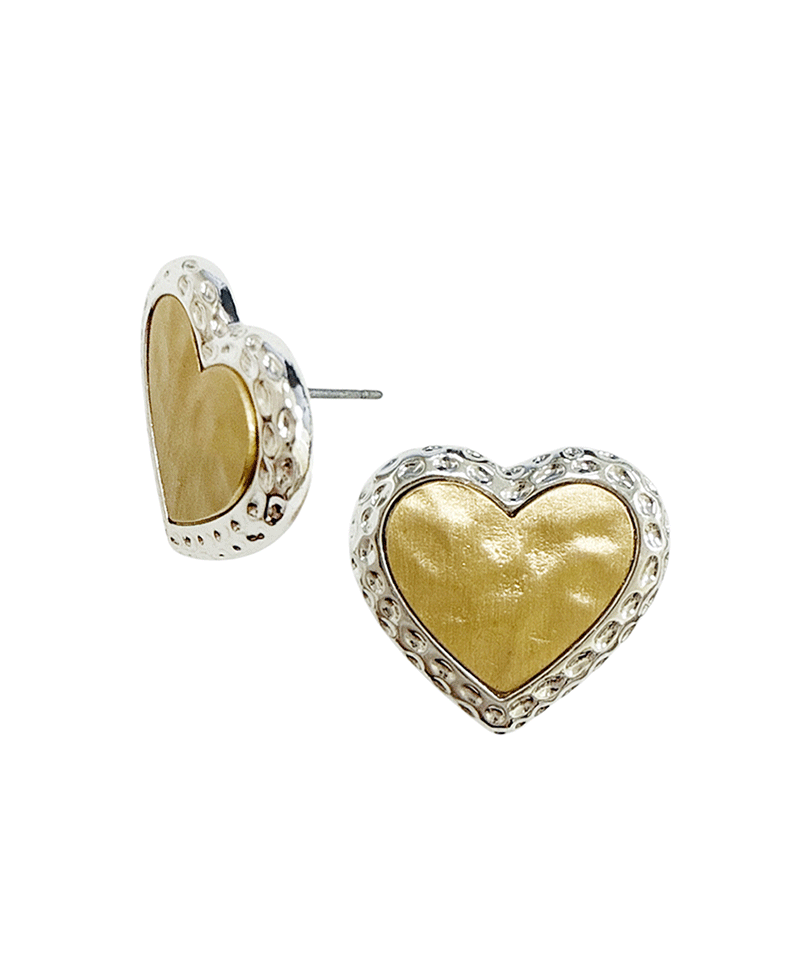 Heart w/ Textured Border Earring