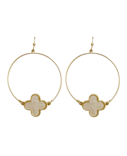 Clover Accent Wire Round Earring