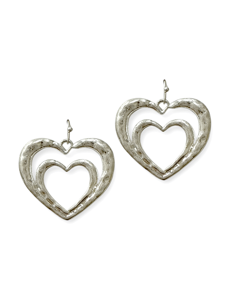 Double Heart Metal Earring