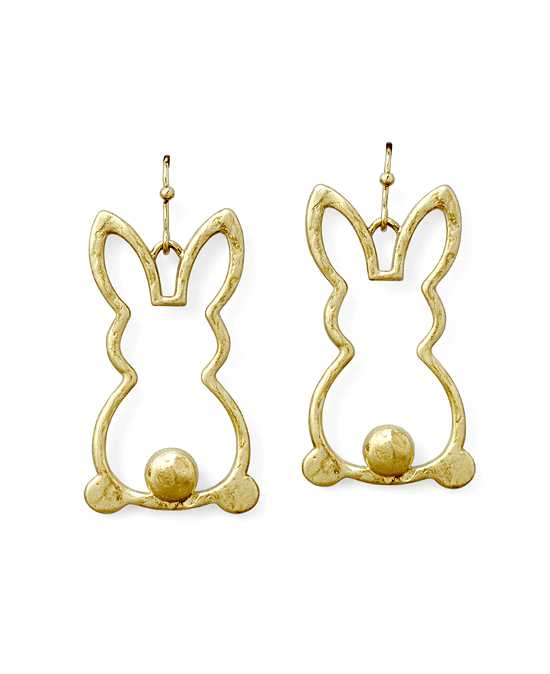 Bunny Silhouette w/ Small Ball Earring
