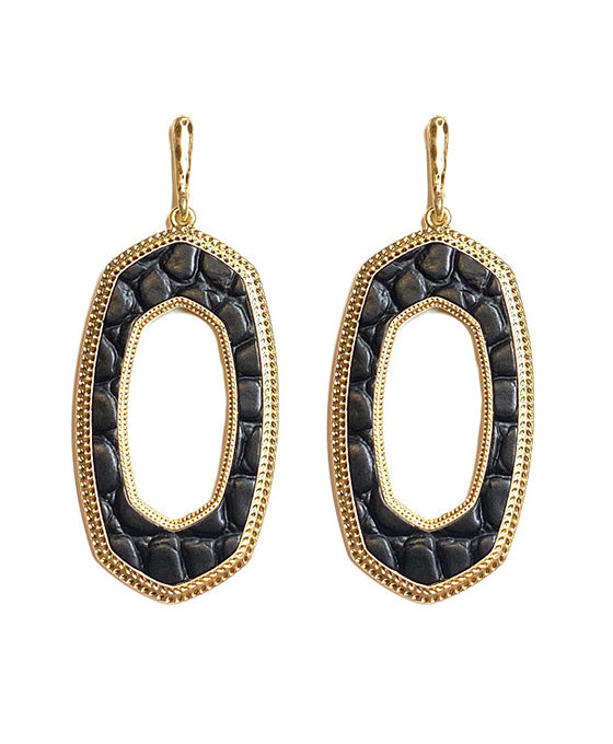 Open Cut Hexagon Shape Post Earring