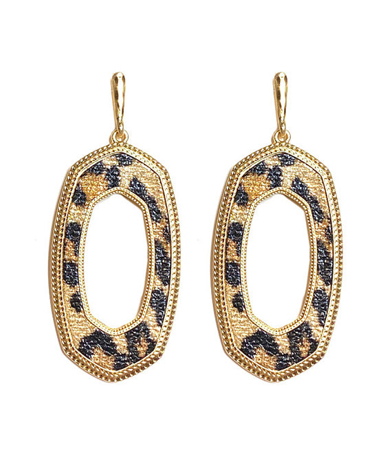 Open Cut Hexagon Shape Post Earring
