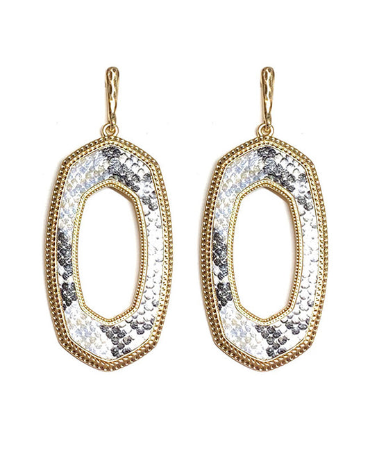 Open Cut Hexagon Shape Post Earring