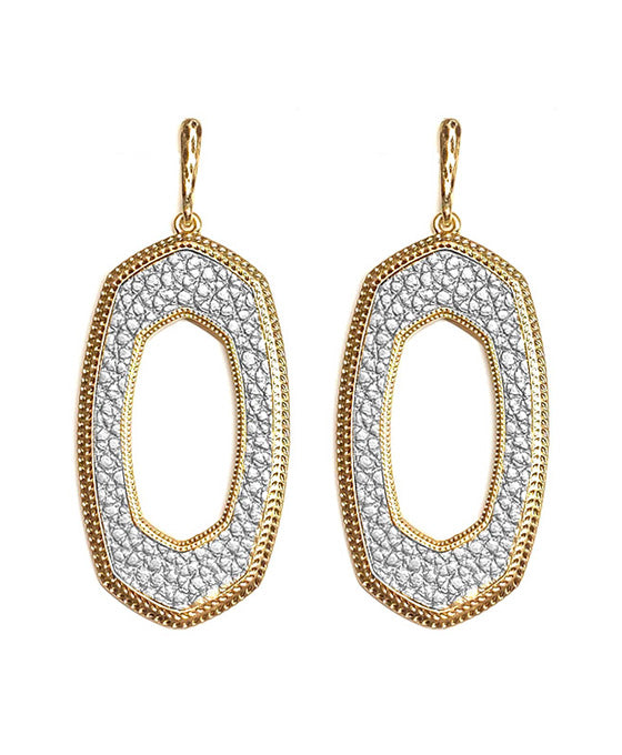 Open Cut Hexagon Shape Post Earring