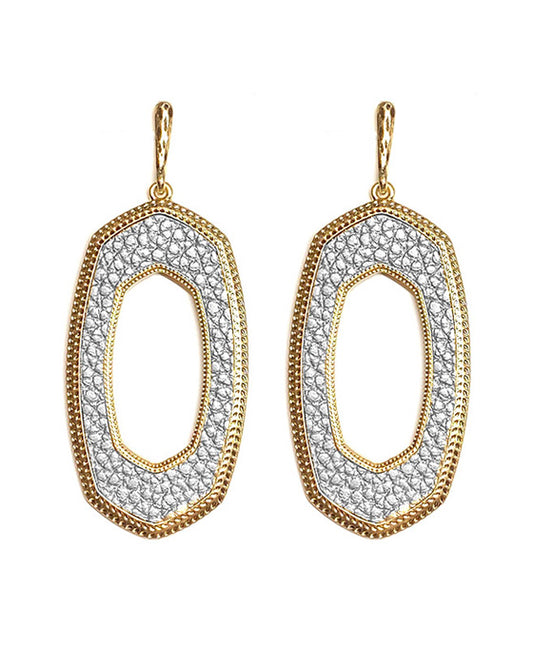 Open Cut Hexagon Shape Post Earring