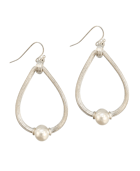 Teardrop w/ Glass Pearl Earring