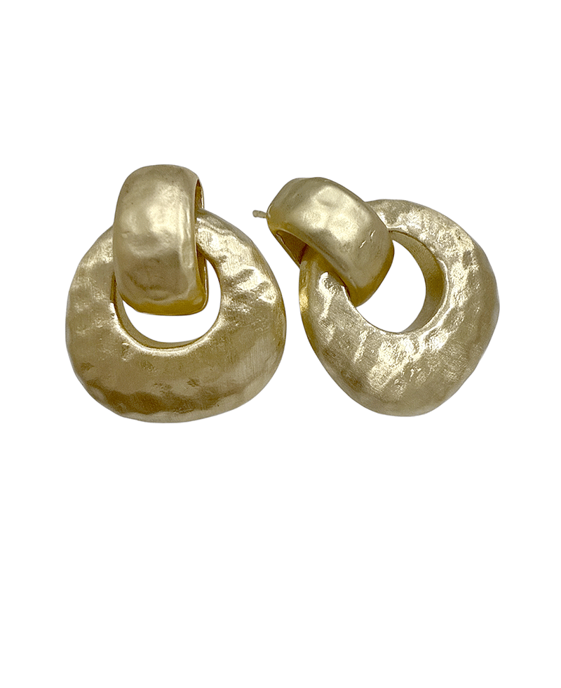 Hammered Door Knocker Style Earring