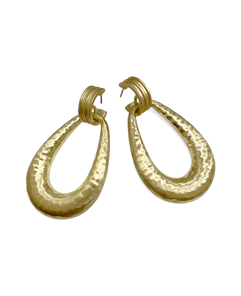 Hammered Teardrop Shape Dangle Earring