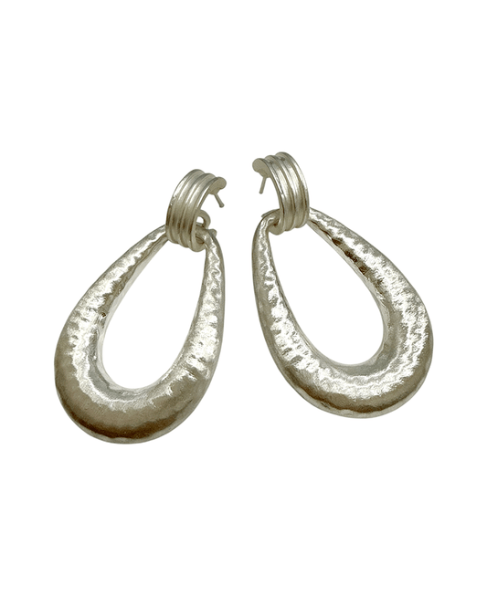 Hammered Teardrop Shape Dangle Earring