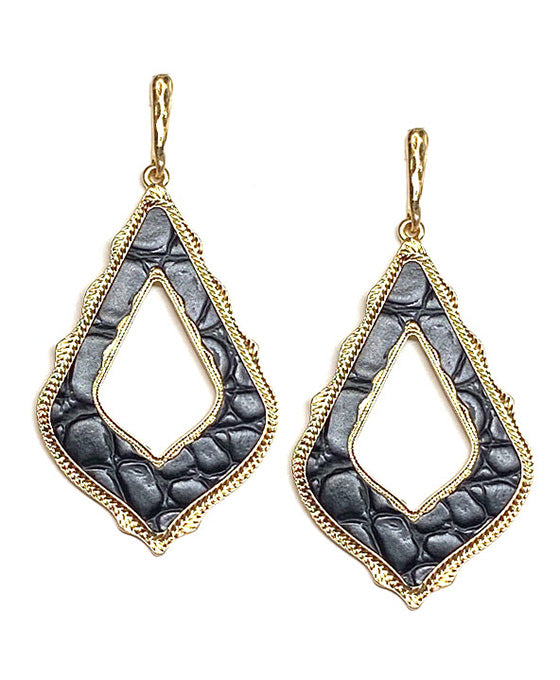 Animal Print Diamond Shape Post Earring