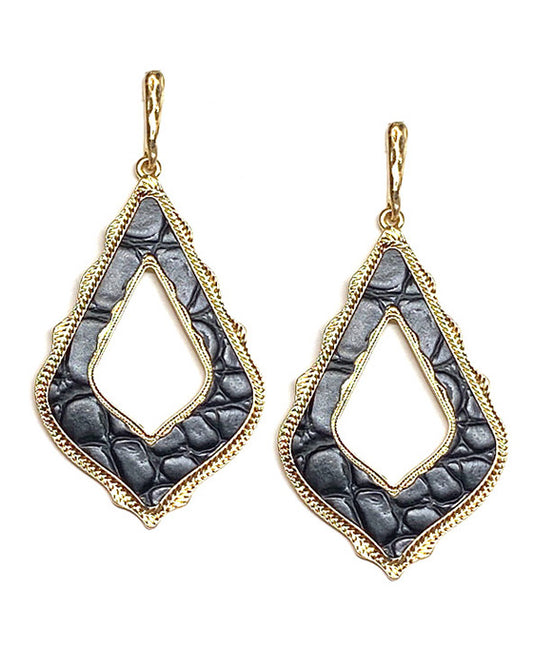 Animal Print Diamond Shape Post Earring
