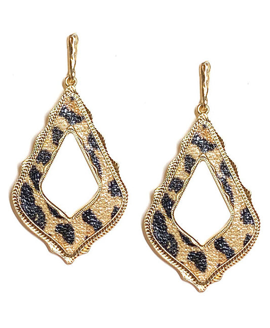 Animal Print Diamond Shape Post Earring