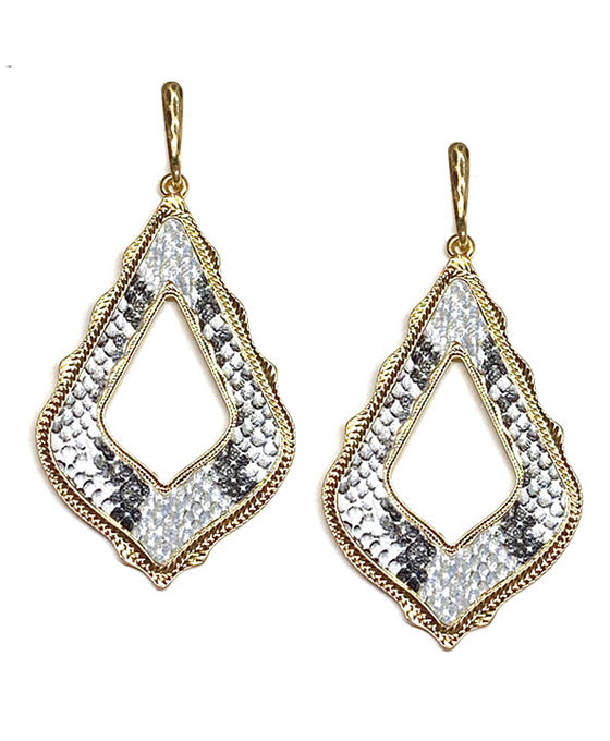 Animal Print Diamond Shape Post Earring