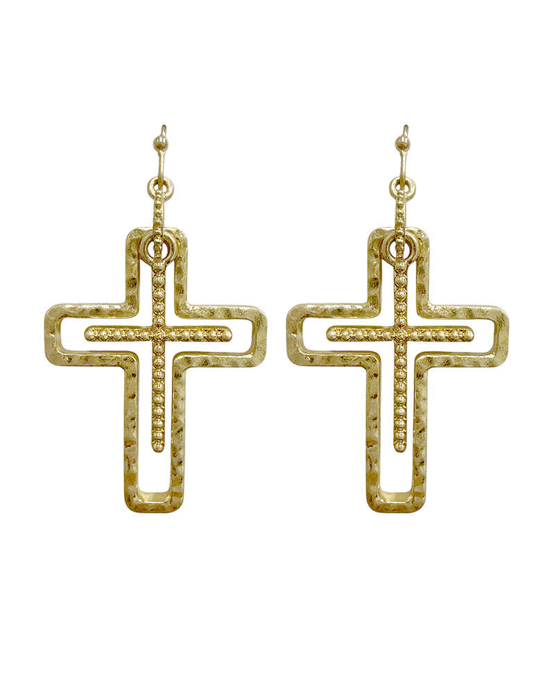 Double Cross Metal Earring
