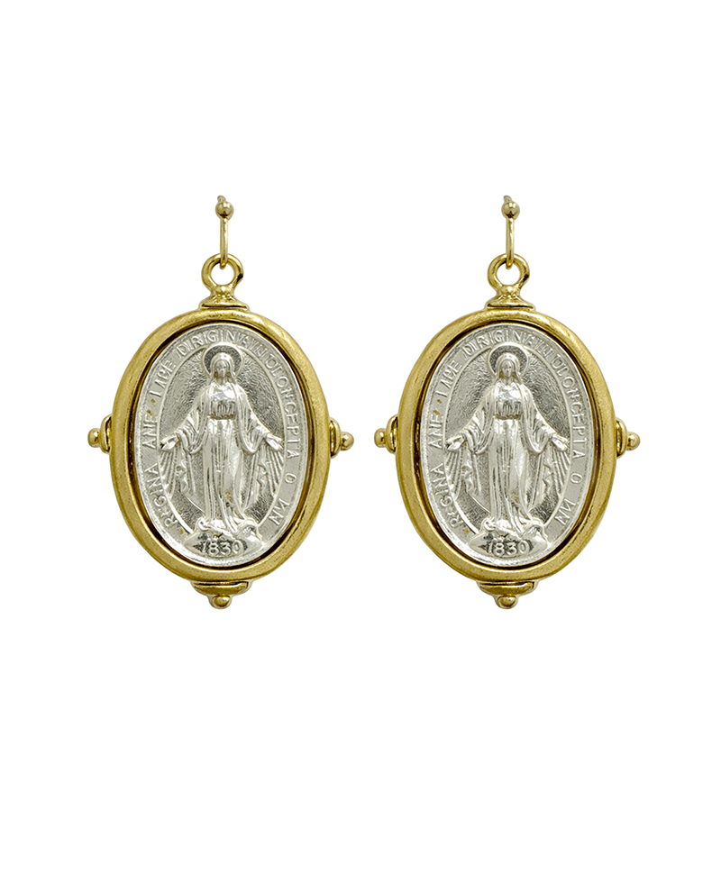 Virgin Mary Plated Earring