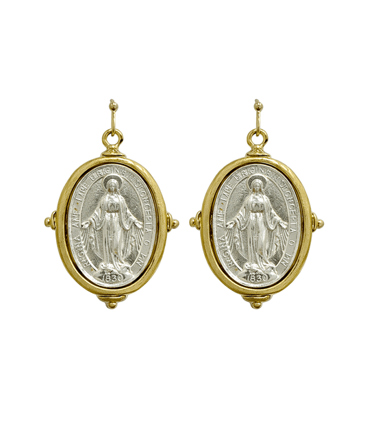 Virgin Mary Plated Earring