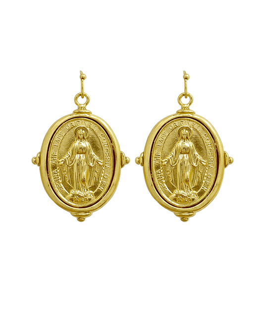 Virgin Mary Plated Earring