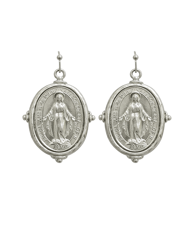 Virgin Mary Plated Earring