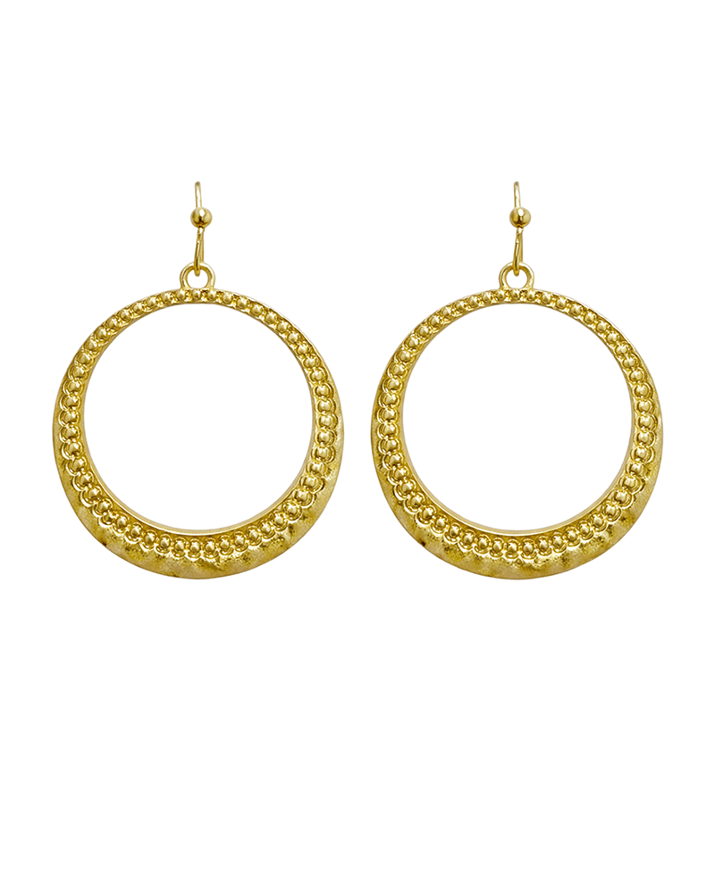 Hammered Texture Round Earring