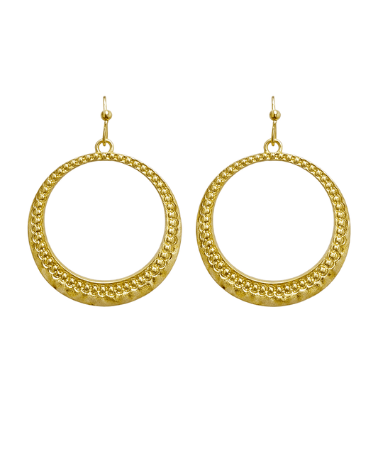 Hammered Texture Round Earring