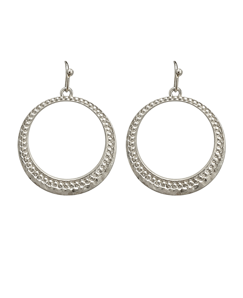 Hammered Texture Round Earring