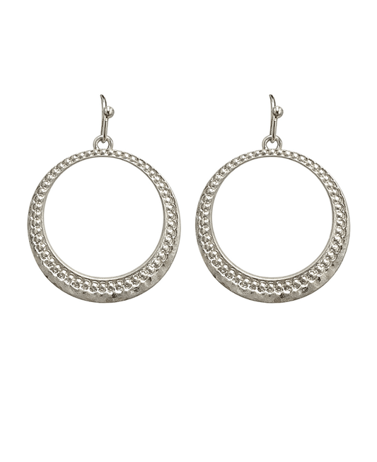 Hammered Texture Round Earring
