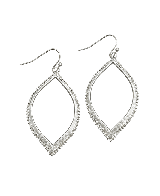 Marquise Shape Metal Earring