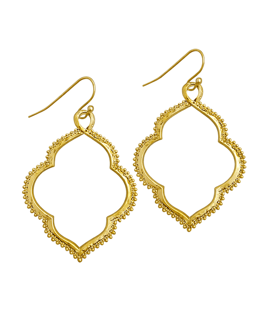 Textured Quatrefoil Earring