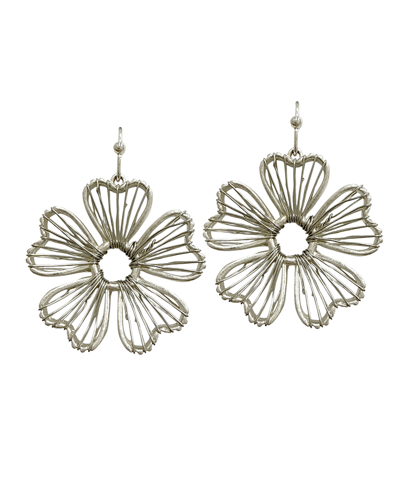Flower Wire Drop Earring