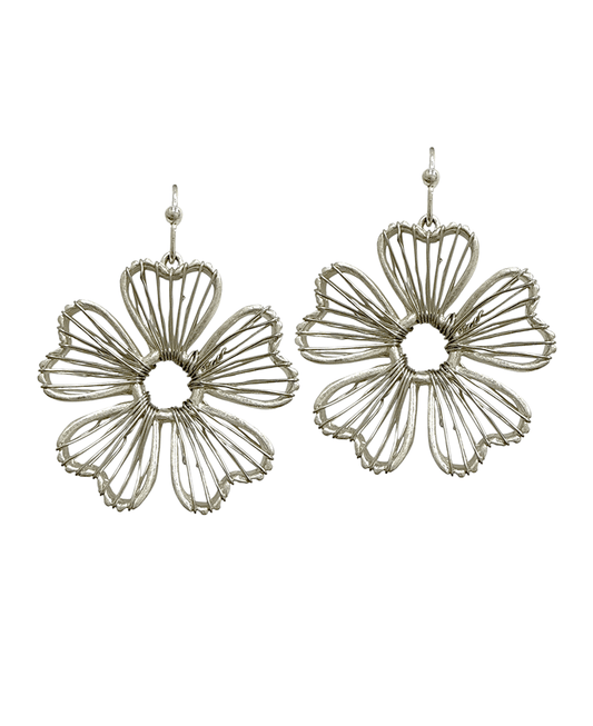 Flower Wire Drop Earring