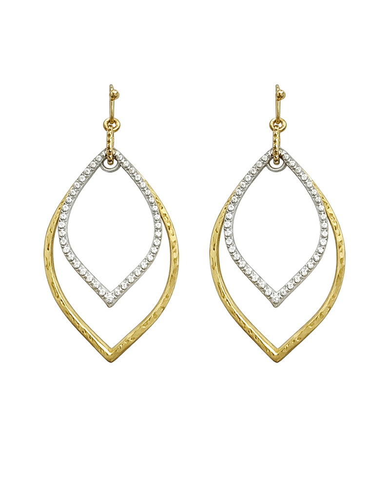 Textured Double Teardrop Drop Earring