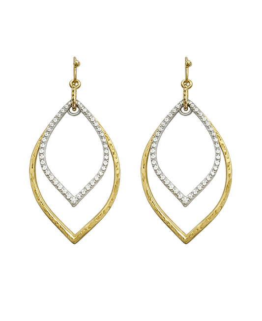 Textured Double Teardrop Drop Earring