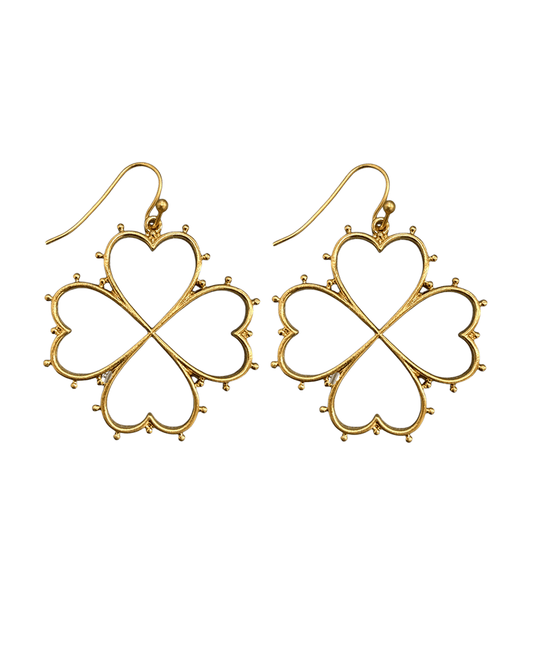 Heart Shaped Petals Flower Wire Earring