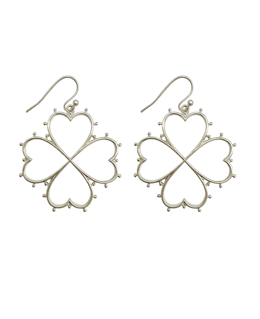 Heart Shaped Petals Flower Wire Earring