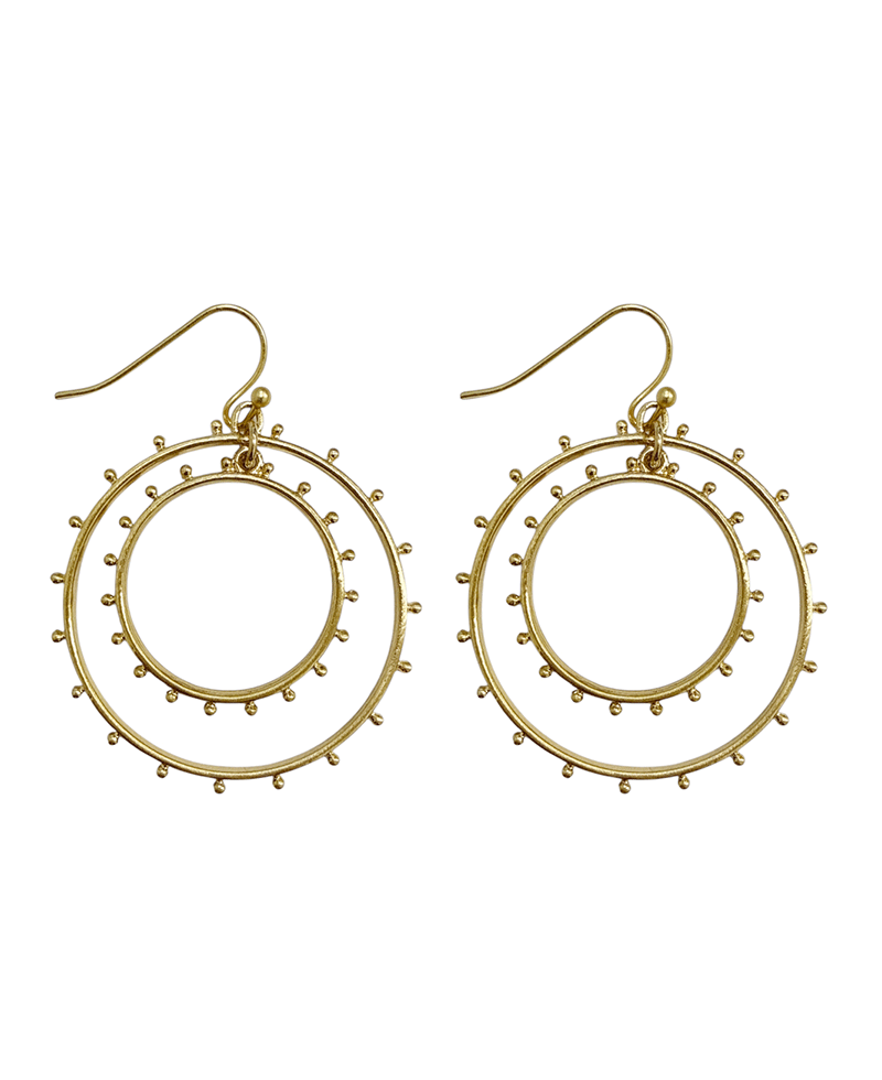 Beaded Double Circle Earring