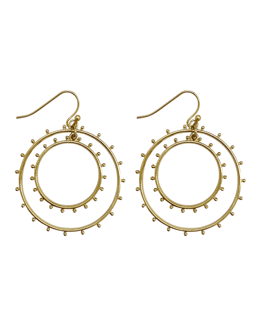 Beaded Double Circle Earring