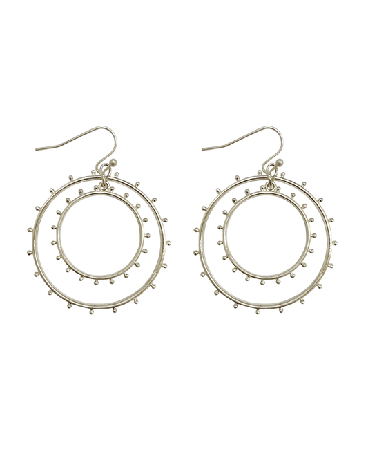 Beaded Double Circle Earring