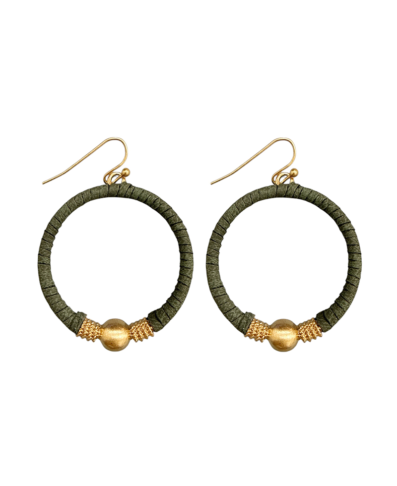 Leather Wrapped Hoop Earring