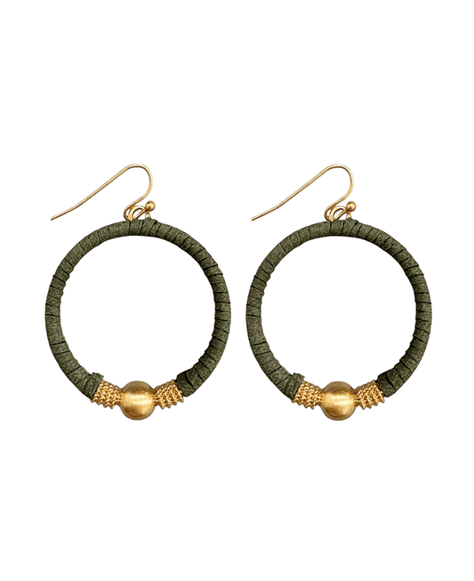 Leather Wrapped Hoop Earring
