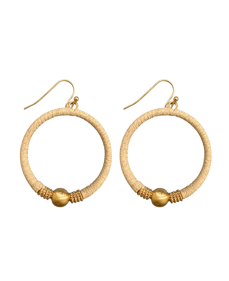 Leather Wrapped Hoop Earring