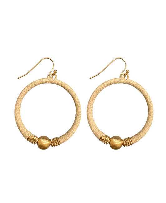 Leather Wrapped Hoop Earring
