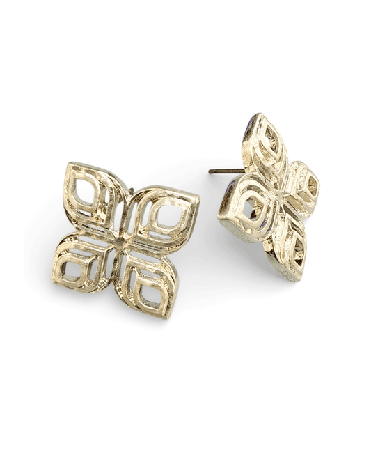 Four Petal Flower Design Post Earring