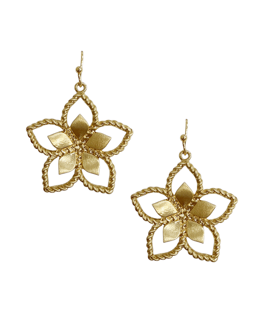 Five Petal Open Flower Earring
